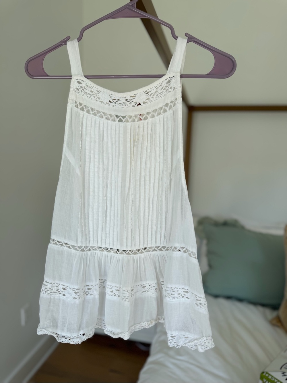Free People White Lace-Trim Top - Women